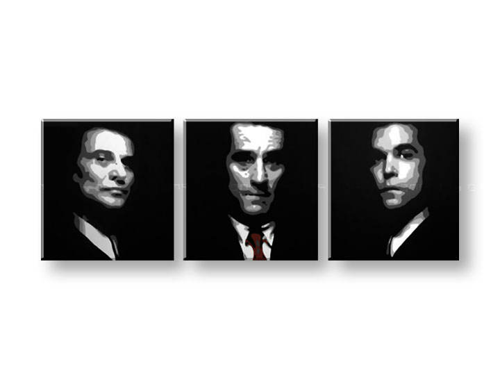 Рачно сликани слики на платно POP Art Goodfellas 3-делна 