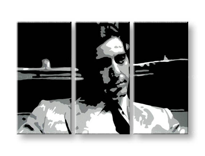 Рачно сликани слики на платно POP Art GODFATHER 3-делна 