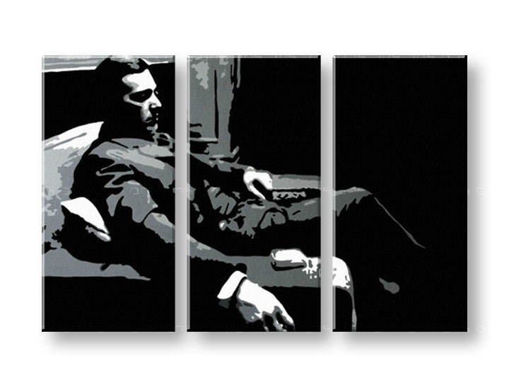 Рачно сликани слики на платно POP Art GODFATHER 3-делна 