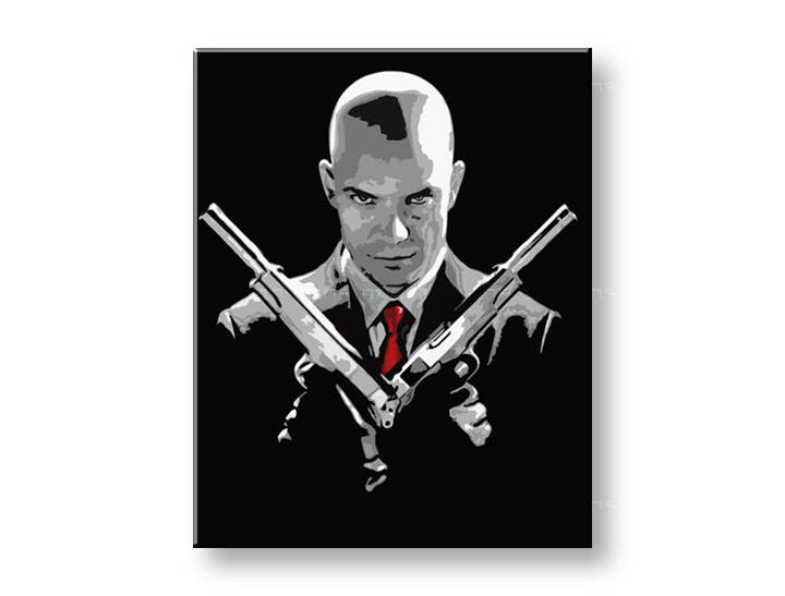 Рачно сликани слики на платно POP Art HITMAN 