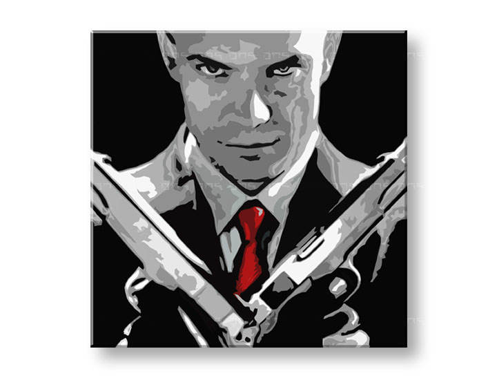 Рачно сликани слики на платно POP Art HITMAN 1-делна