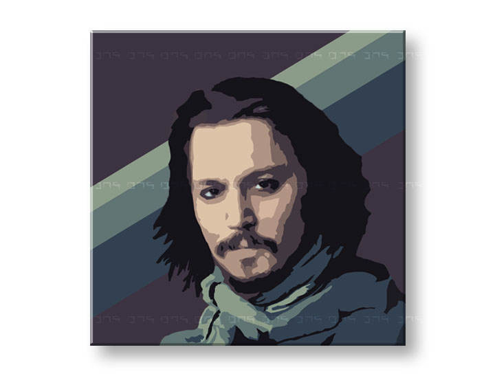 Рачно сликани слики на платно POP ART Johnny Depp 1-делна