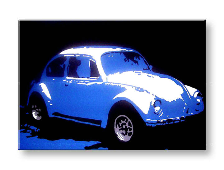 Рачно сликани слики на платно POP Art Volkswagen Beetle 1-делна