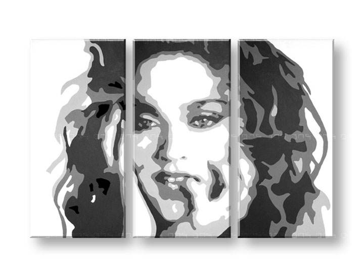 Рачно сликани слики на платно POP Art MADONна 3-делна 