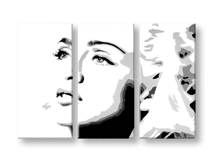 Рачно сликани слики на платно POP Art MADONна 3-делна 