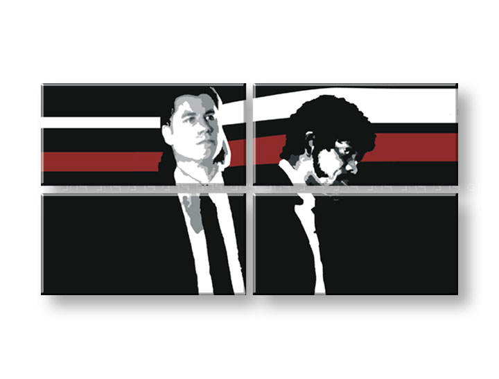 Рачно сликани слики на платно POP Art Pulp Fiction 4-делна 