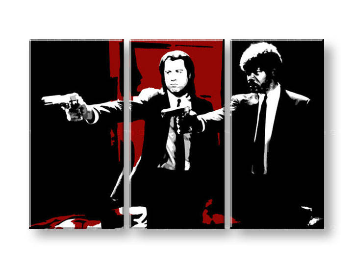 Рачно сликани слики на платно POP Art Pulp Fiction 3-делна 