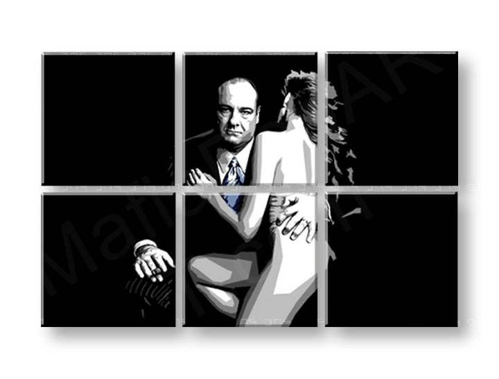 Рачно сликани слики на платно POP Art SOPRANOS 6-делна 