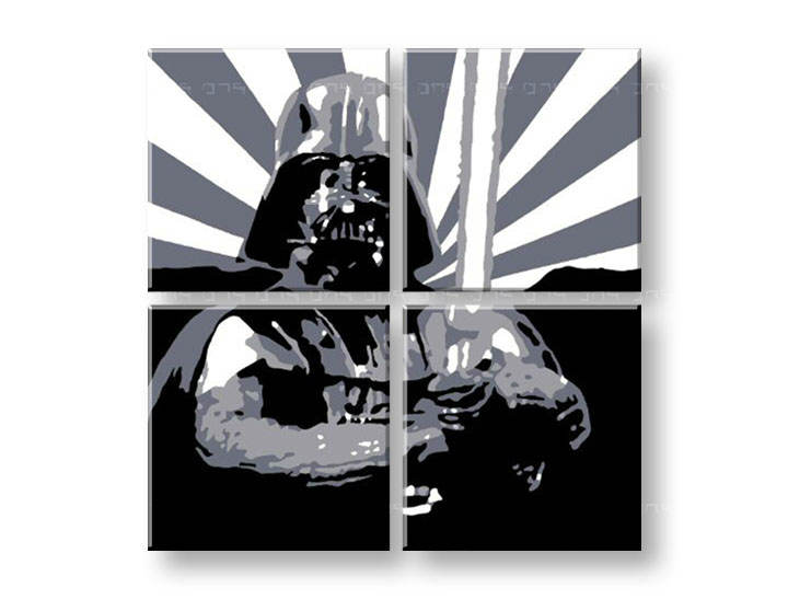 Рачно сликани слики на платно POP Art STAR WARs 4-делна