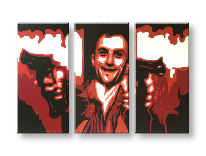 Рачно сликани слики на платно POP Art Taxi Driver 3-делна 