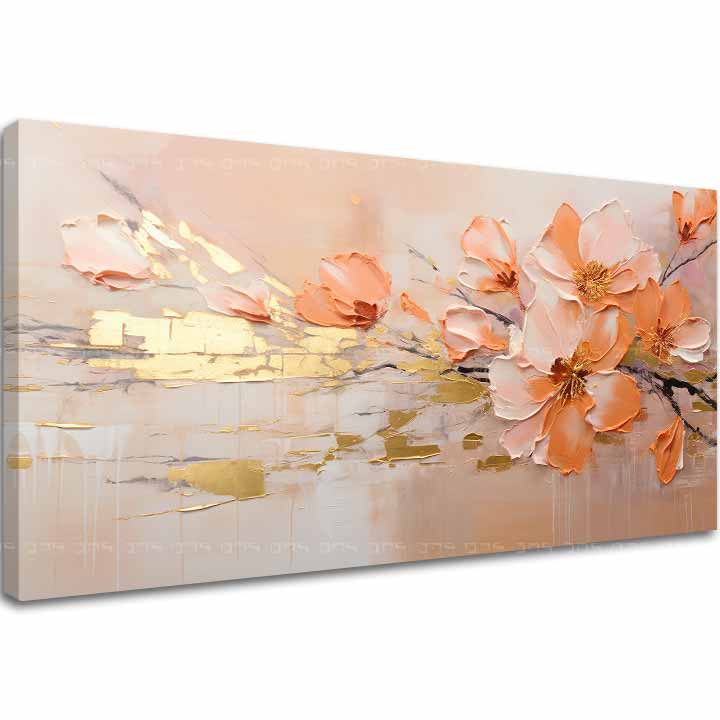 Структурно сликарство Златен допир на природата - PREMIUM ART 40x80 cm