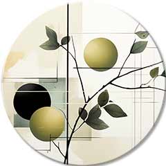 Тркалезни слики со акрилна плантажа со маслинки | различни димензии